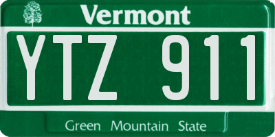 VT license plate YTZ911