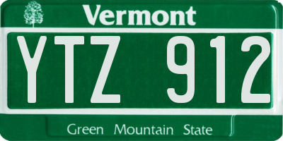 VT license plate YTZ912
