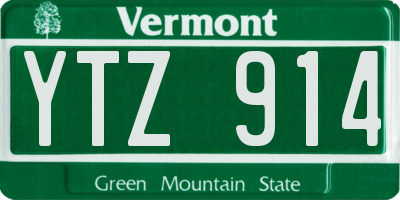 VT license plate YTZ914