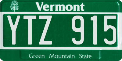 VT license plate YTZ915