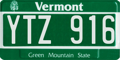 VT license plate YTZ916