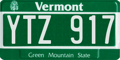 VT license plate YTZ917