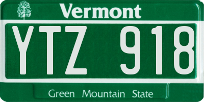 VT license plate YTZ918