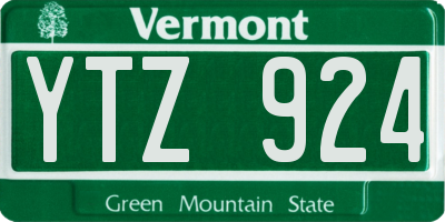 VT license plate YTZ924