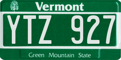 VT license plate YTZ927