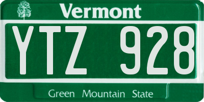 VT license plate YTZ928