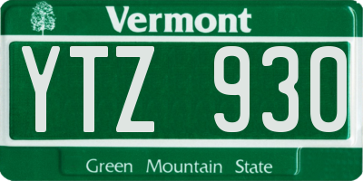 VT license plate YTZ930
