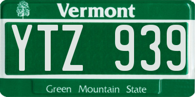 VT license plate YTZ939