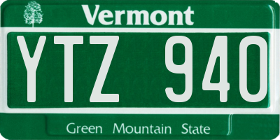 VT license plate YTZ940