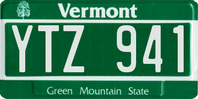 VT license plate YTZ941