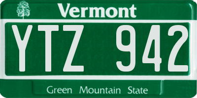 VT license plate YTZ942