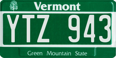 VT license plate YTZ943