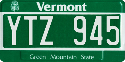 VT license plate YTZ945