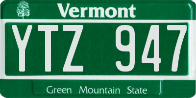 VT license plate YTZ947