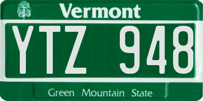 VT license plate YTZ948