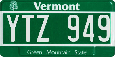 VT license plate YTZ949