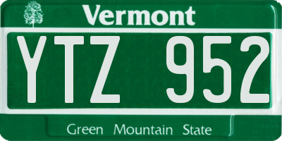 VT license plate YTZ952
