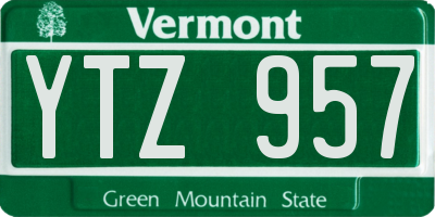 VT license plate YTZ957