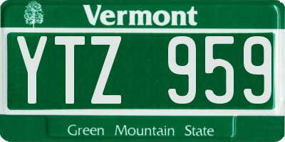 VT license plate YTZ959