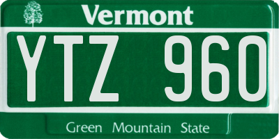 VT license plate YTZ960
