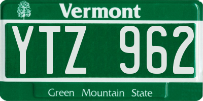 VT license plate YTZ962