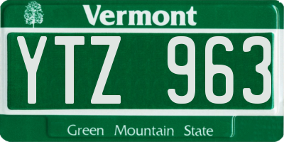 VT license plate YTZ963