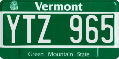 VT license plate YTZ965