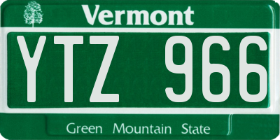 VT license plate YTZ966