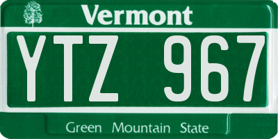 VT license plate YTZ967