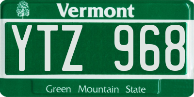 VT license plate YTZ968