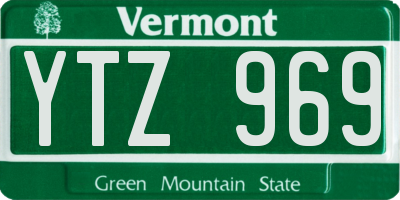 VT license plate YTZ969