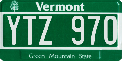 VT license plate YTZ970