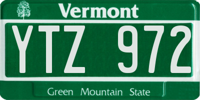 VT license plate YTZ972