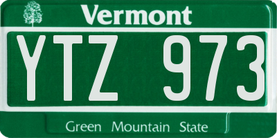 VT license plate YTZ973