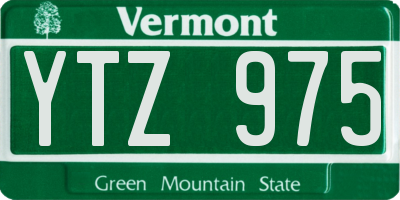 VT license plate YTZ975
