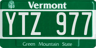 VT license plate YTZ977