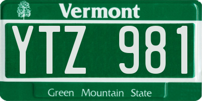 VT license plate YTZ981