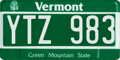 VT license plate YTZ983