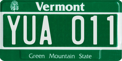 VT license plate YUA011