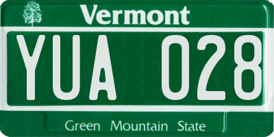 VT license plate YUA028