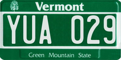 VT license plate YUA029