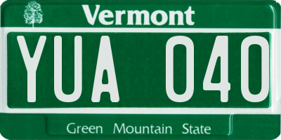 VT license plate YUA040