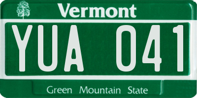 VT license plate YUA041