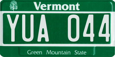VT license plate YUA044