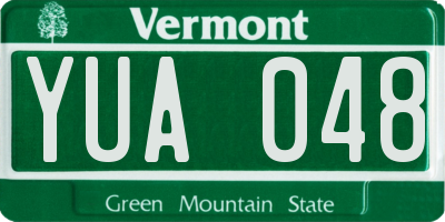 VT license plate YUA048