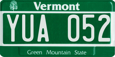VT license plate YUA052