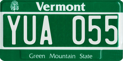 VT license plate YUA055
