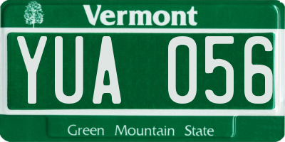 VT license plate YUA056