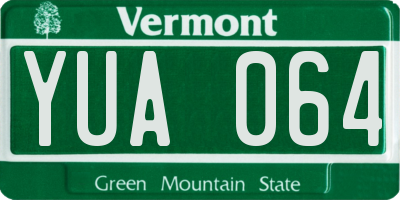 VT license plate YUA064