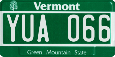 VT license plate YUA066